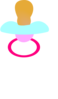Pink And Blue Pacifier Clip Art