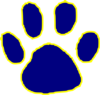 Tiger Paw Dark Blue Clip Art